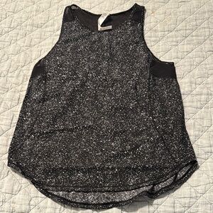 Lululemon Athletica Black and White Speckled Tank Top